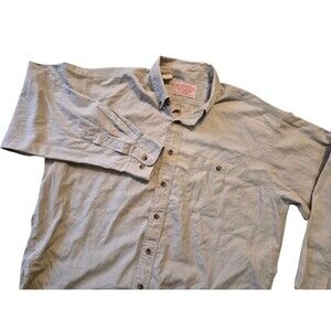 VTG CC Filson L Mens Khaki Beige Button Down Shirt Quick Dry Work Lightweight